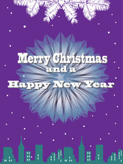 Naklejka premium Christmas and New Year card