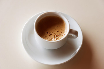 Coffee espresso in a white cup