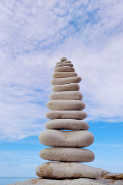 White stones balancing