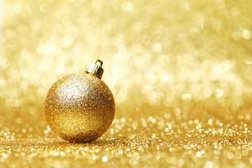 Golden christmas ball