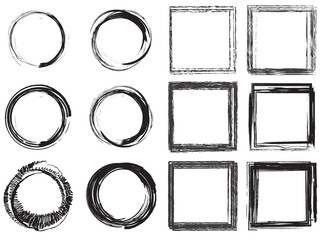 Set of grunge frames. vector illustration.