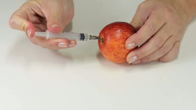 Poisoning injection to apple
