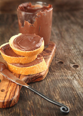 Bread with chocolate spread