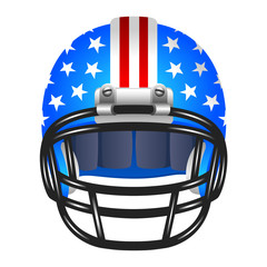Footbal helmet with stripes and stars