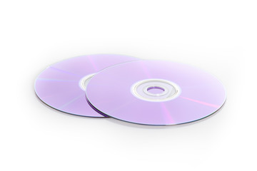 two dvd isolated on a white background