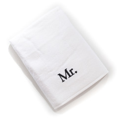 mr white towel isolated on a white background