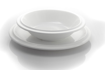 two plates isolated on a white background
