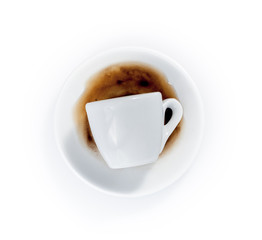 empty espresso cups isolated on a white background