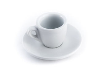 empty espresso cup isolated on a white background