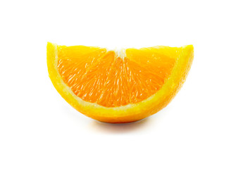 piece of orange isolated on a white background