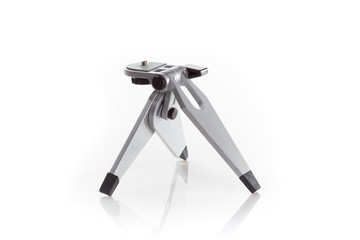 mini camera tripod isolated on a white background