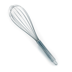stainless whisk isolated on a white background