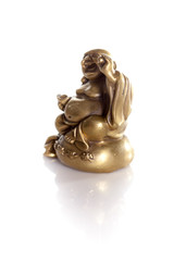 golden wealth buddha isolated on a white background