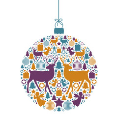 Weihnachtskugel aus weihnachtlichen Motiven