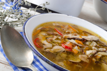 vegetarian parasol mushroom soup