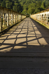 Footbridge once a railway bridge – the Wire Bridge at Tintern.