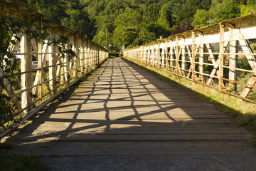 Footbridge once a railway bridge – the Wire Bridge at Tintern.