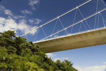 The Severn Bridge, suspension bridge connecting Wales with Engla