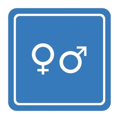 Genres dans un panneau carré bleu