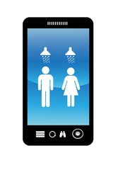 Douche dans un téléphone mobile