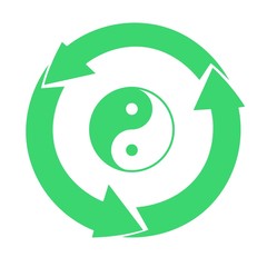 Yin Yang dans un symbole recyclage