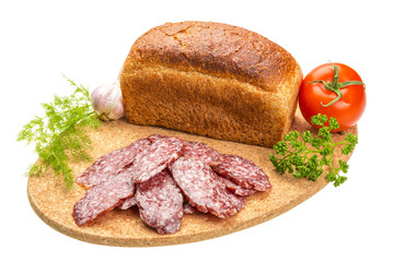 Fresh ripe salami