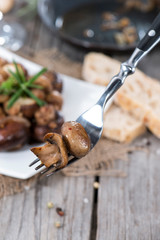 Fried Mushrooms on a Fork