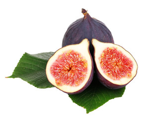 Ripe figs isolated on white