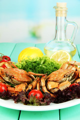Boiled crabs
