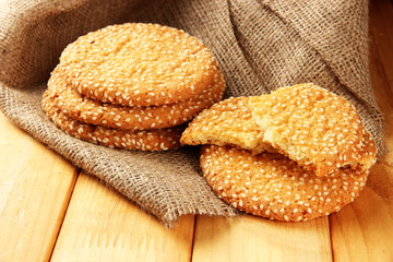 Homemade cookies with sesame seeds,
