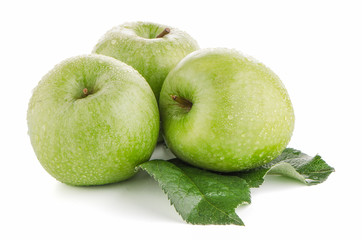 Two fresh green apples