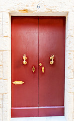 ancient door in a house in malta island
