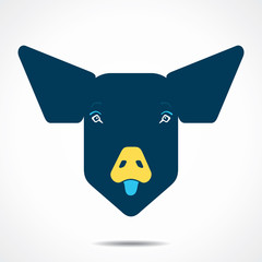Obraz premium creative pig face design stock vector