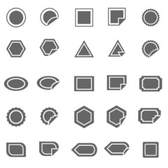 Label icons on white background