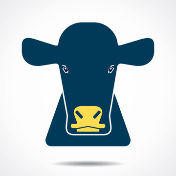 cow creative face stock vector