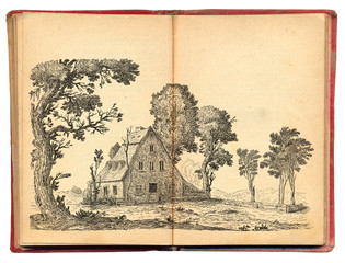 Old village illustration