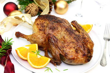 Weihnachtsgans mit Orangen