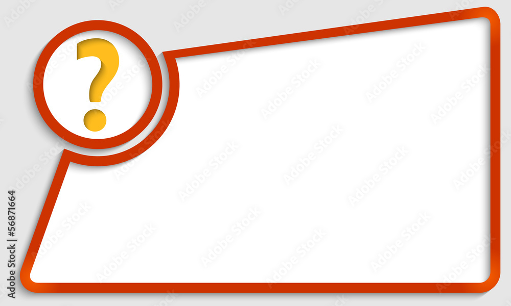 Poster red abstract text frame and question mark
