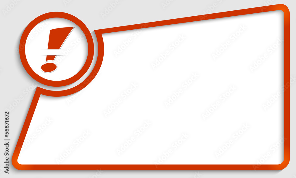 Aufkleber red abstract text frame and exclamation mark