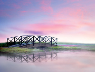 bridge in fog