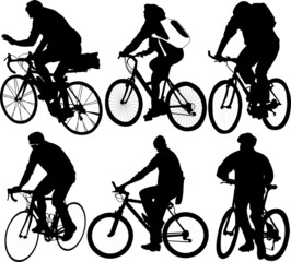 bicyclists collection vector