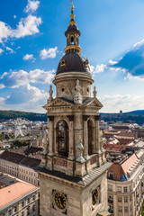 Fototapeta premium Aerial view at Budapest from the top of St Stephen Basilica