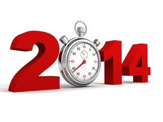 new year 2014 concept numbers with sports watch