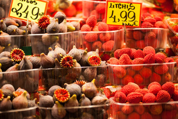 Fruits market, in La Boqueria,Barcelona famous marketplace