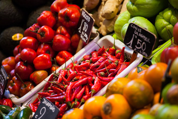 Fresh fruits at a market