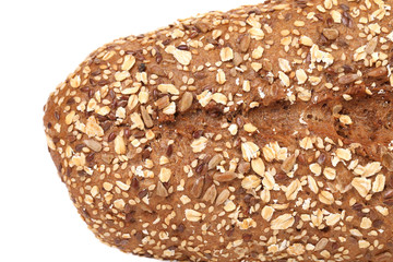 Close up of bread made from whole grain.