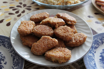 Closeup picture of homemade vegetable meatballs