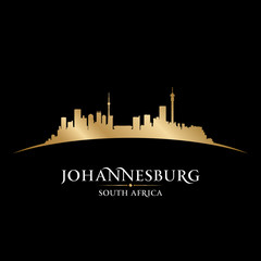 Fototapeta premium Johannesburg RPA sylwetka panoramę miasta czarny backgrou
