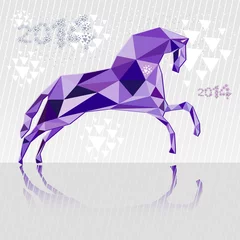 Printed kitchen splashbacks Geometric Animals Horse is a symbol of 2014