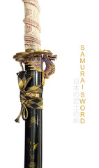 Japanese Samurai Sword on white background
